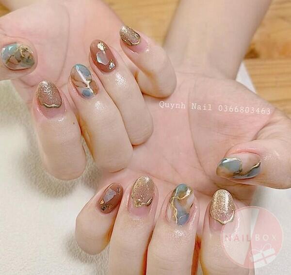 HCMSet 12 hũ xà cừ vân đá ánh cầu vồng  xà cừ nail trang trí móng tay đắp  gel ẩn theo phong cách Hàn Nhật  Lazadavn