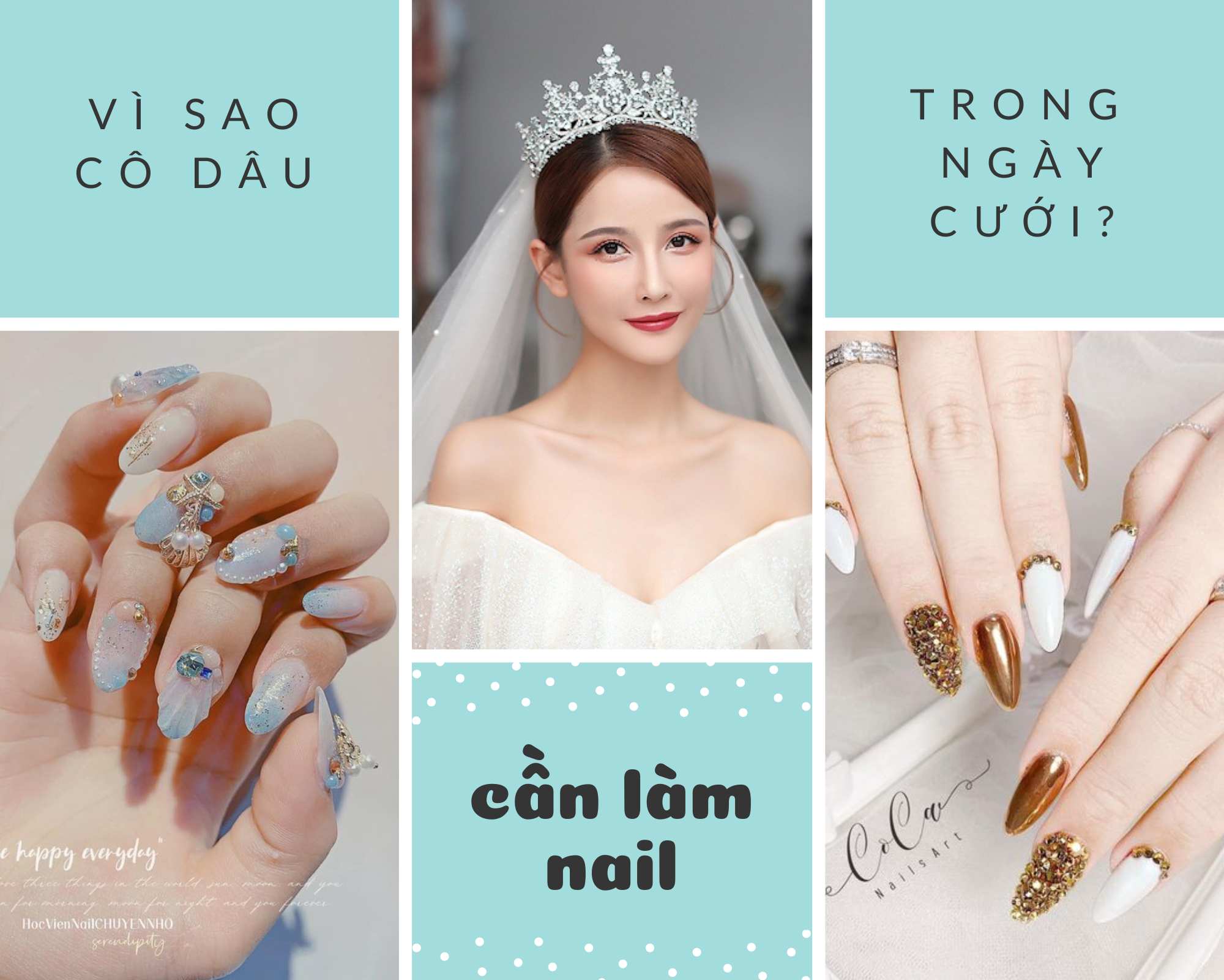Mách nàng 12 mẫu nail cô dâu đẹp lộng lẫy sang trọng  TH Điện Biên Đông